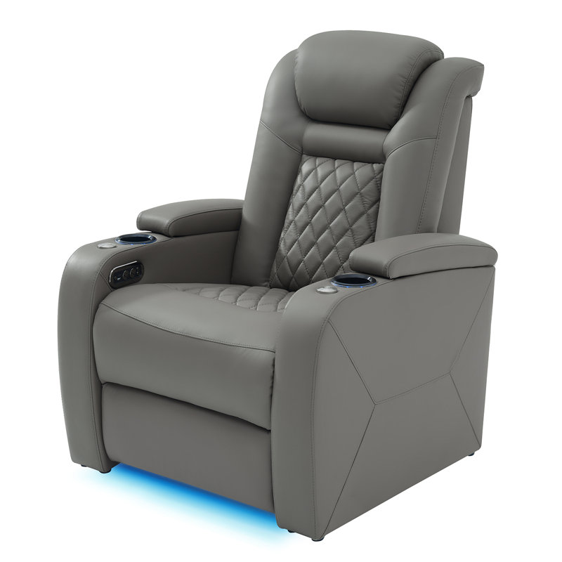 Canapé inclinable en cuir fleur avec accoudoirs à mémoire de forme Zero Gravity