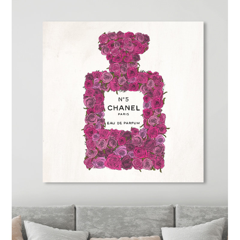 «Number 5 Rose», peinture sur toile, Toile tendue, H 30 po x l 30 po