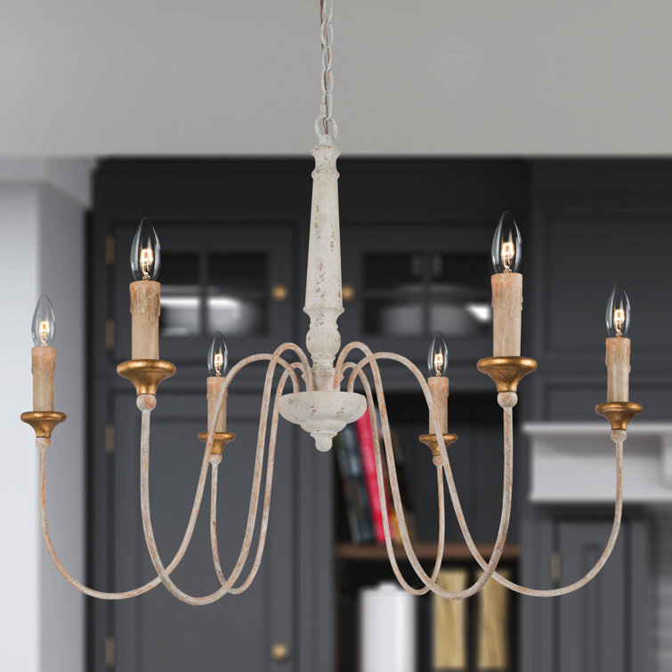 Gravitt 6 - Light Candle Style French Country Chandelier