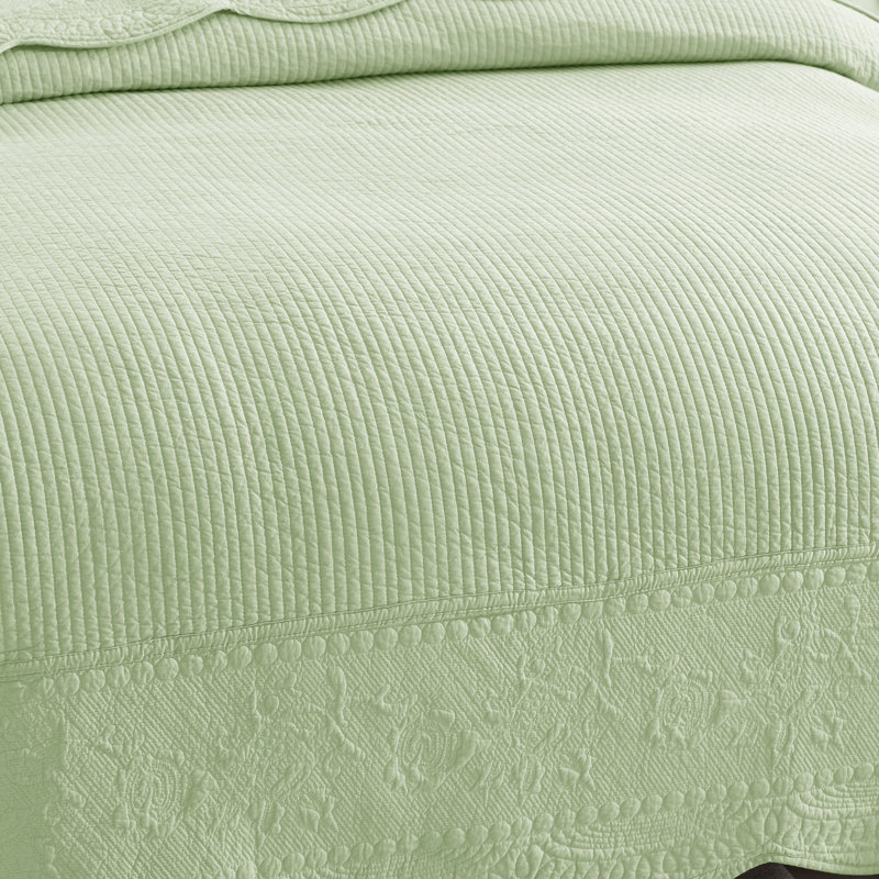 Cotton Quilt, Queen Quilt + 2 Standard Shams, Green