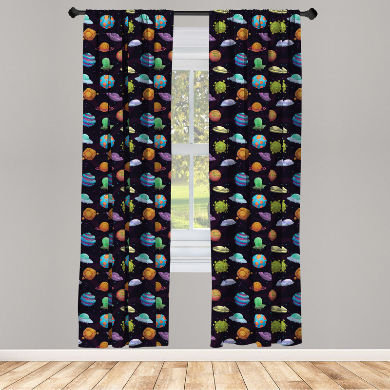 Ambesonne Room Darkening Sliding Panel Pair, 28" x 84"