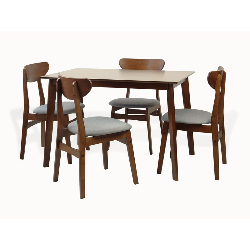 Darra Solid Wood Base Dining Table, Medium Brown