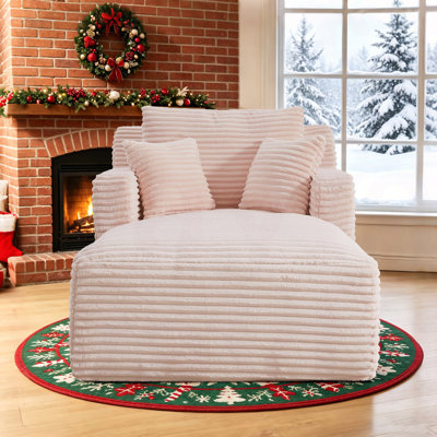  Chaise longue en velours côtelé à compression de 39,60 po Enn  