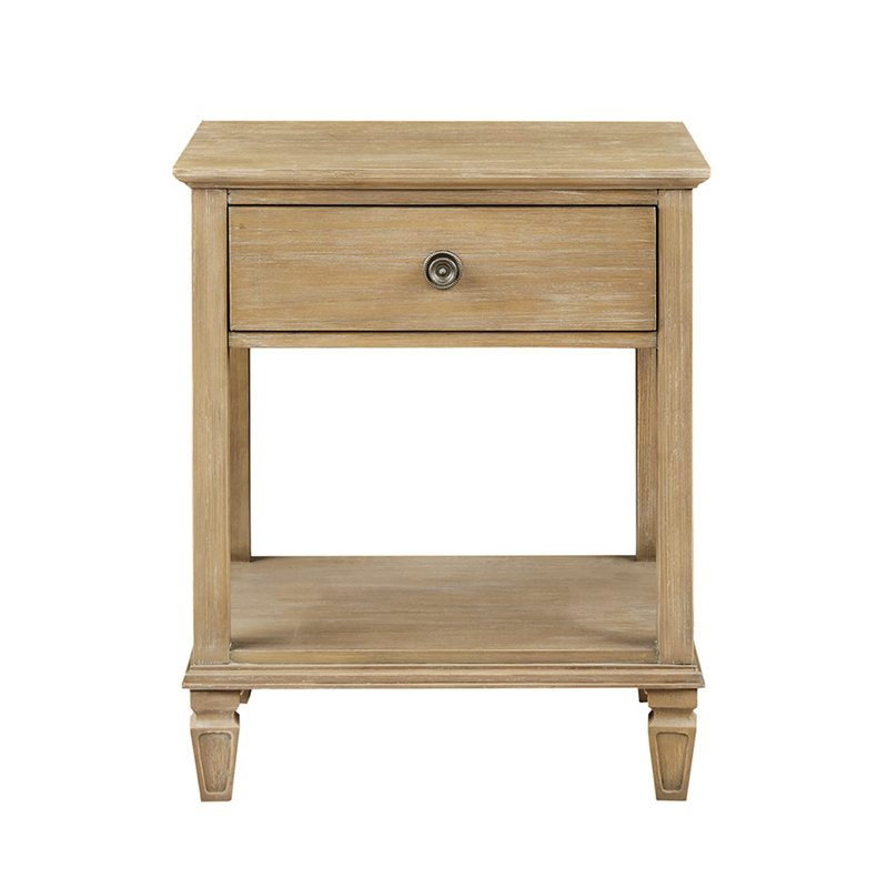 Table de chevet classique classique - Design, finition de support en bois traditionnel, rangement spacieux