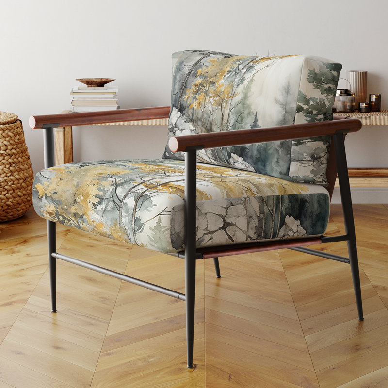 Chaise d'appoint Forest Minimalisme Guardians II - rembourrée Paysages, Noir