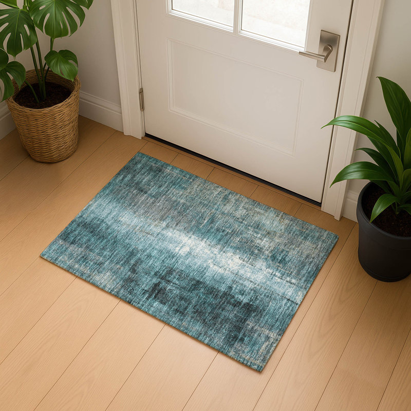 Premium Machine Washable Mouton AMF1980 Abstract Rug, Rectangle 1'8" x 2'6"