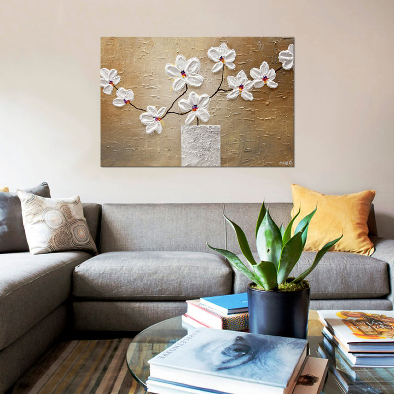 «Swiger White Orchid», impression sur toile, H 26 po x l 40 po x P 1,5 po, Toile tendue