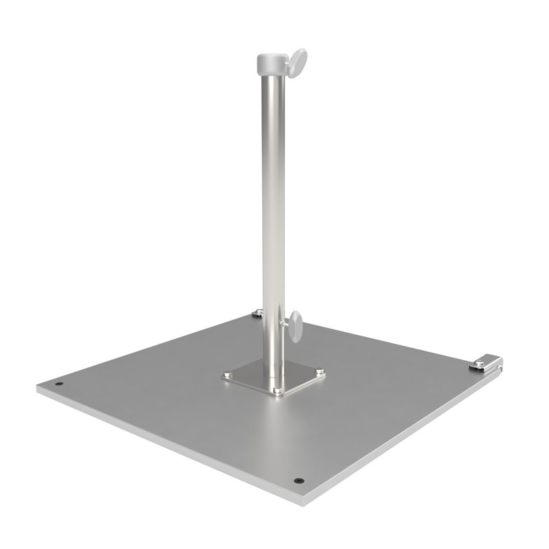 Base de parasol en acier sur roulettes, Silver