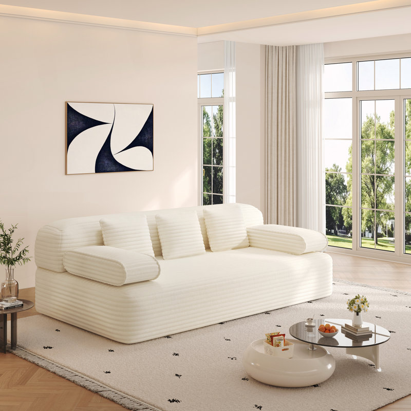 Canapé pour petits espaces, appartements et chambres à coucher, Beige