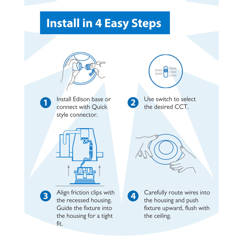 3" White Recessed Selectable LED Downlight