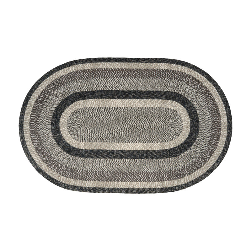  Rustic Oval Jute Area Rug Braided Texture 96" H, 5'x8'