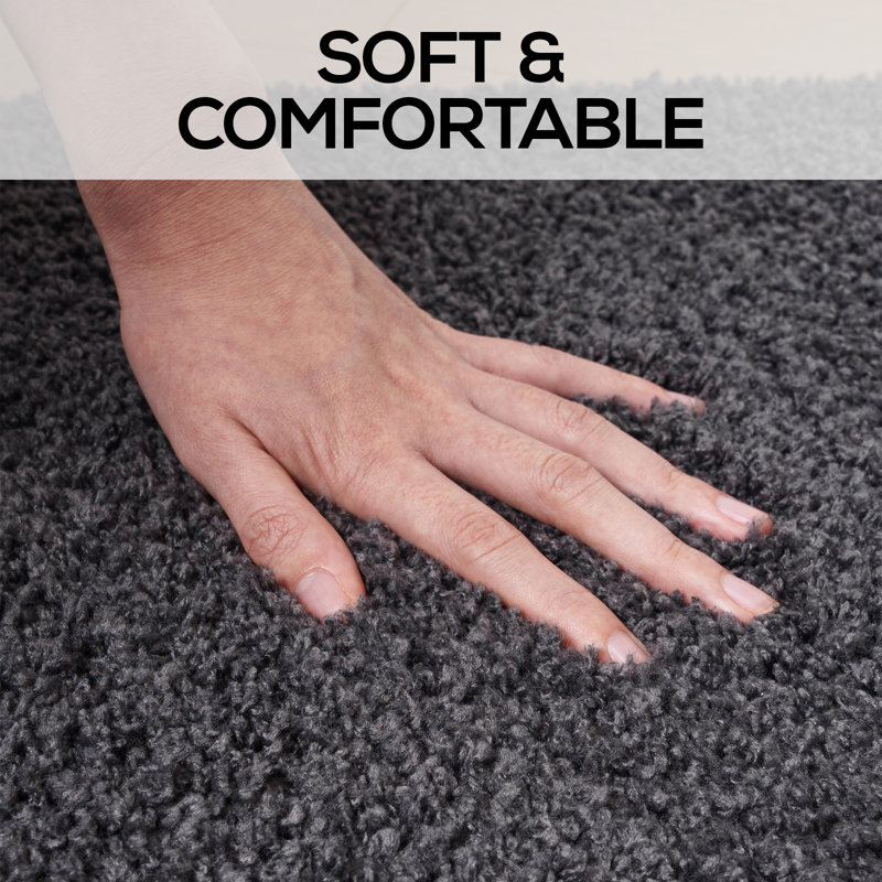 Chenille Super Soft Absorbent Microfiber Rectangle Non-Slip Bath Rug, 16" L x 24" W, Gray