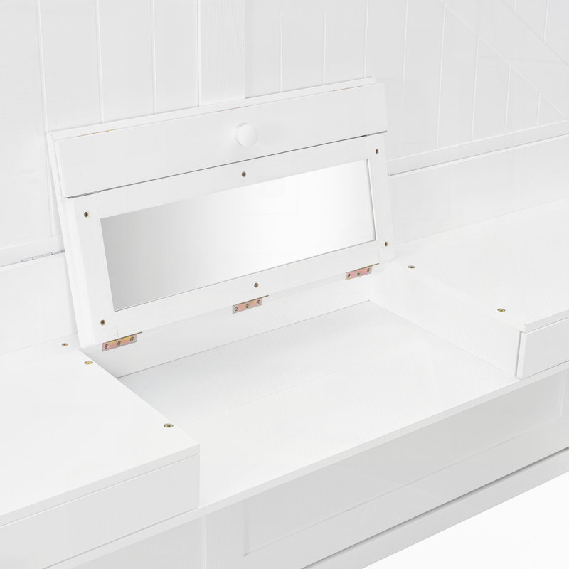 Wall Murphy Bed with Storage, White