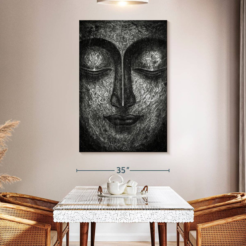 Adella Buddha Face BW, 51" H x 34" W