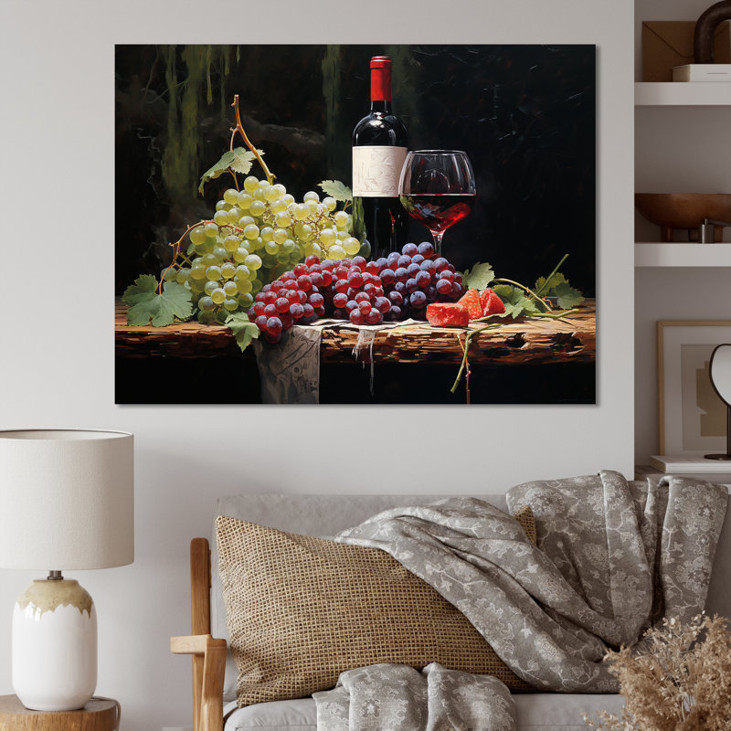 Cabernets Calm II sur toile, Toile tendue, H 16 po x l 32 po x P 1 po