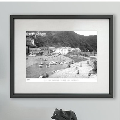 Clovelly, Harbour and Red Lion Hotel 1935 1 Piece Single Picture Frame Wall Art