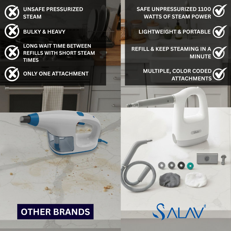 SALAV CS-100 Cleansteam Compact Steam Cleaner, White