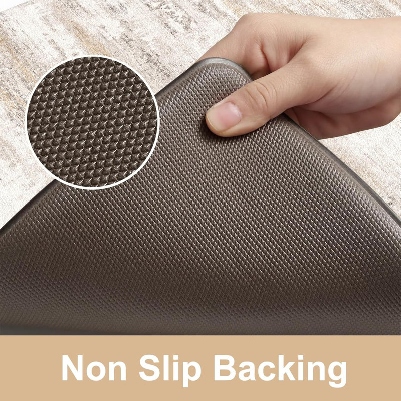 Ensemble de 2 tapis de cuisine anti-fatigue, Marron clair