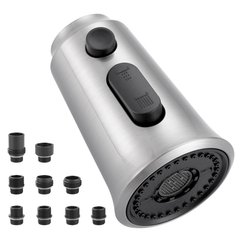 3 pièces de rechange pour tête de robinet de cuisine pour la plupart des robinets rétractables, Nickel brossé