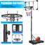 Système de cerceau de basketball portatif, réglable de 5,6 à 7 pi, base stable, roues, planche de 28 po