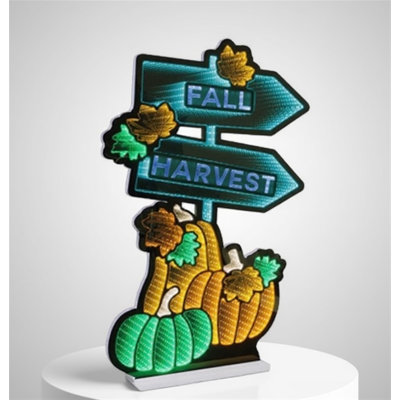 Fall Harvest Pumpkin Sign Ekkolight 35"H