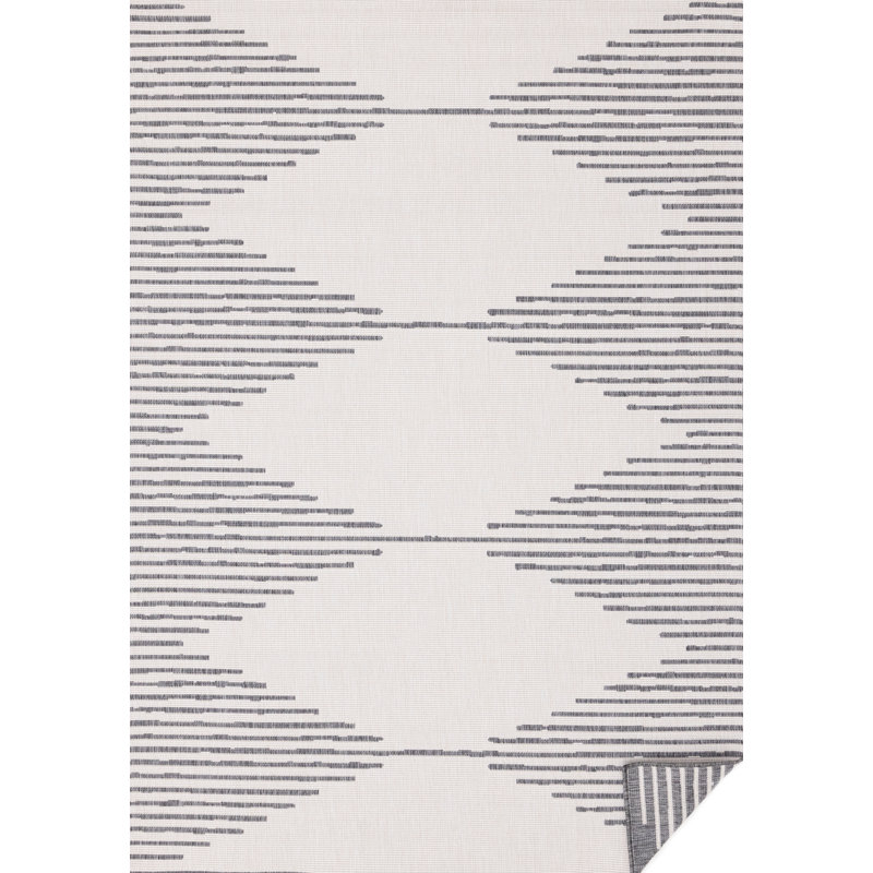 Tapis de salon en polypropylène à motif géométrique gris Conswala, Rectangle 6 pi 7 po x 9 pi 7 po