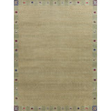 Classic Hand Knotted Wool Area Rug in Green
