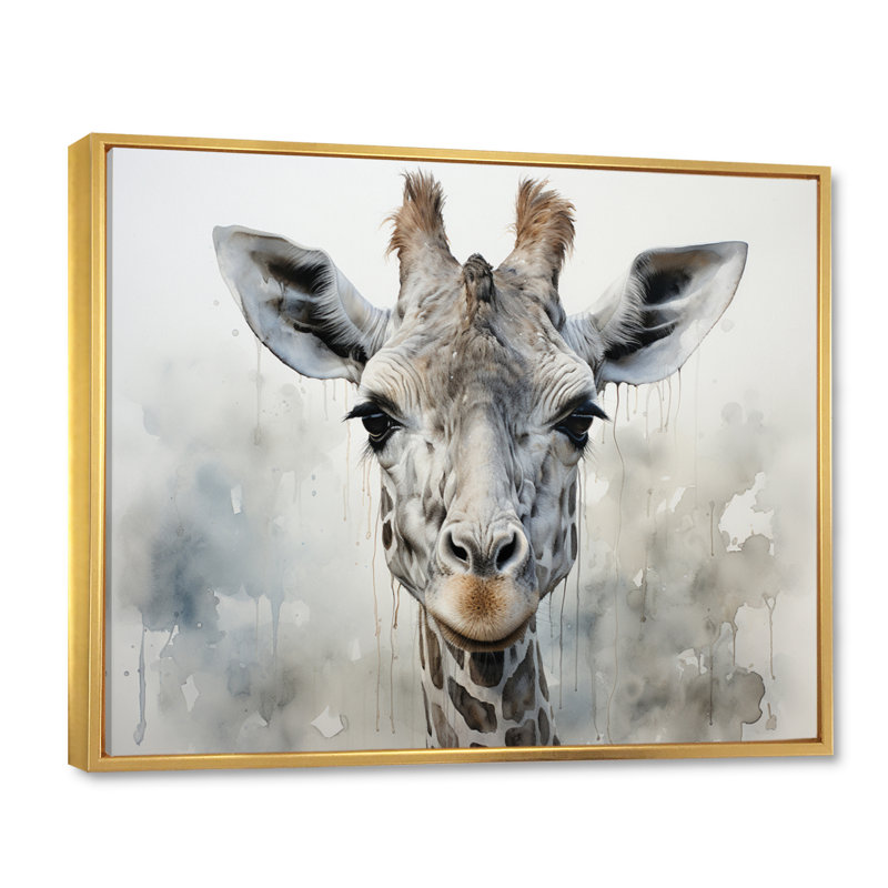 Kristyanne Giraffe Graceful Necks - imprimé, H 16 po x l 32 po x P 1 po, Cadre flottant doré