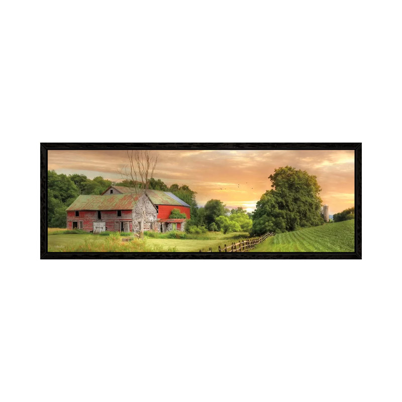 Greener Pastures by Lori Deiter - Panoramic Print on Canvas, 40.64cm H x 121.92cm W x 3.81cm D, Black Framed