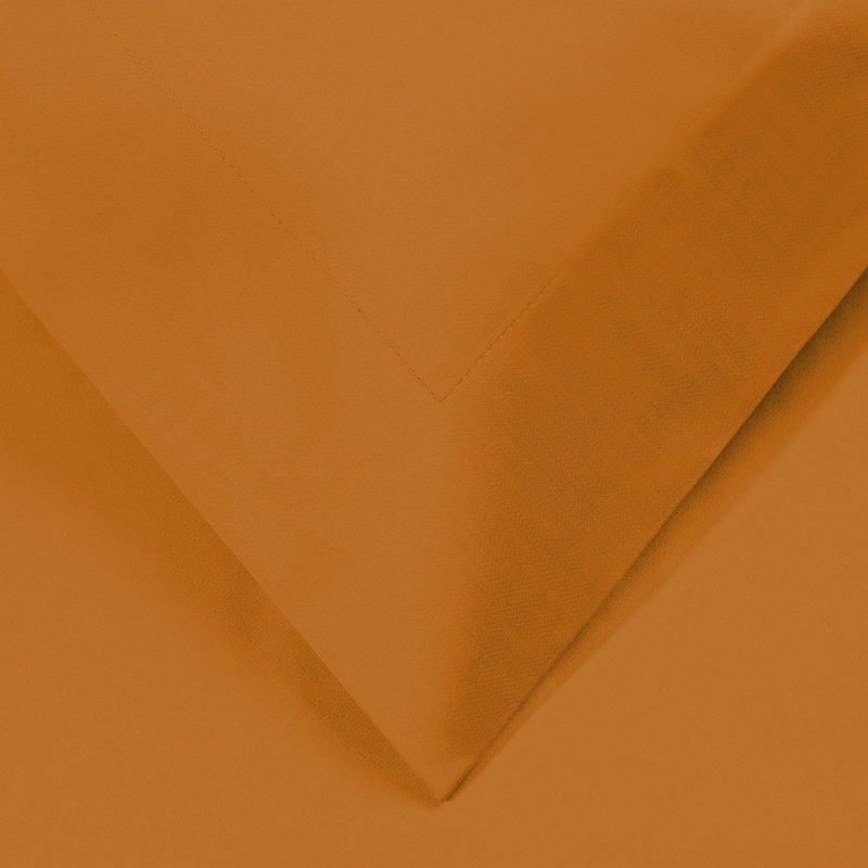 Ensemble de housse de couette lavable en mélange de coton orange à densité de tissage 1200 fils Orange
