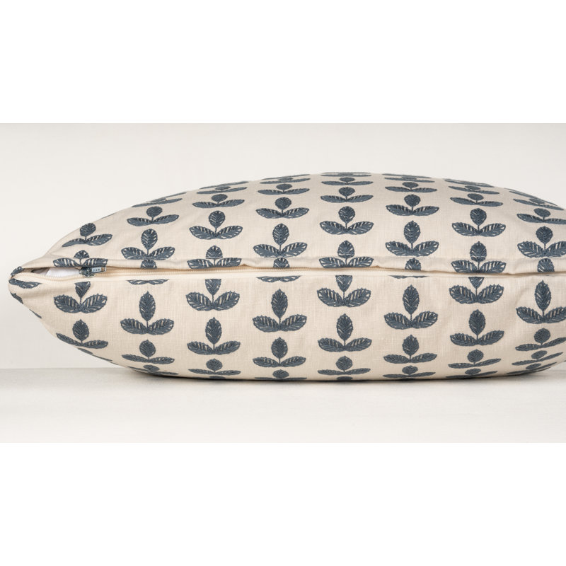 Birch Lane Trillium Throw Pillow Throw, Blue Floral, Polyester, Square 20"