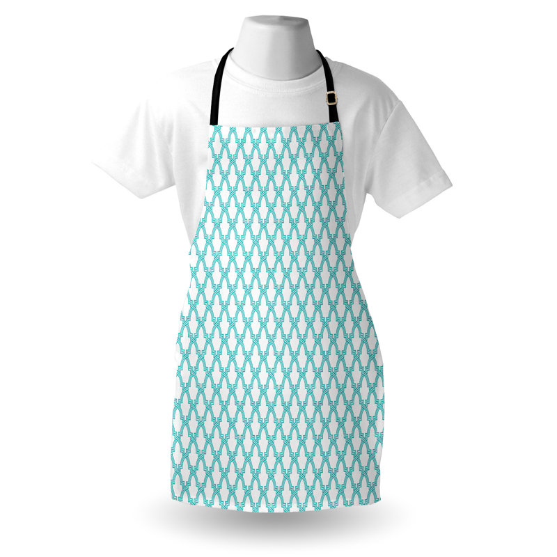 Tablier traditionnel East Urban Home unisexe, carreaux marocains, taille adulte, turquoise