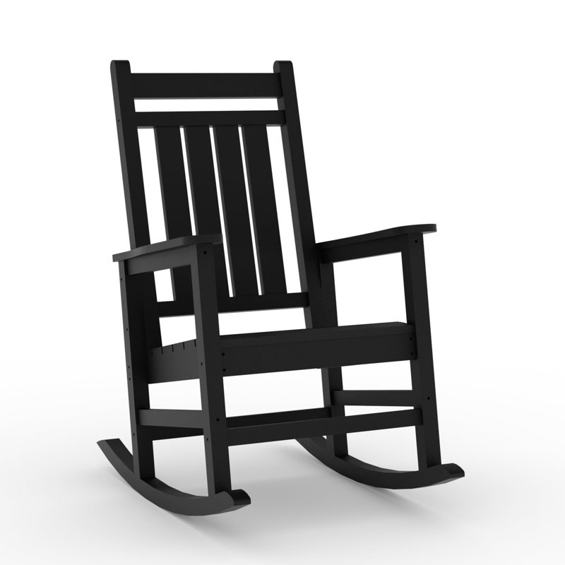 HDPE All Weather Resistant Rocking Chairs, Weather Resistant Poly Plastic Rocker Oversized, High Back Porch Rocker Chair, Patio Rocking Chairs for Outside