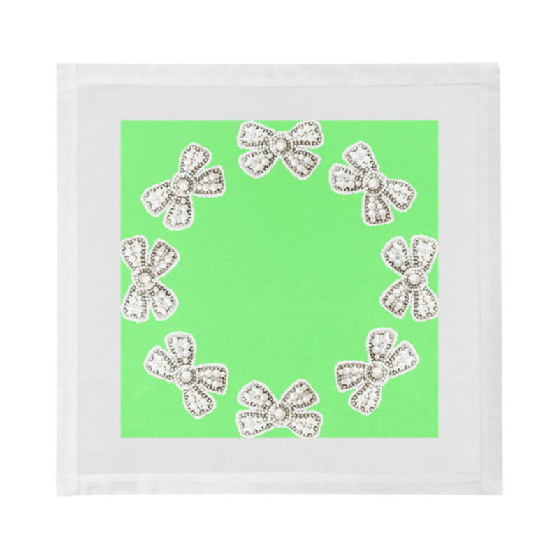 Pearl Bow Cotton Blend Square Napkins, Colony