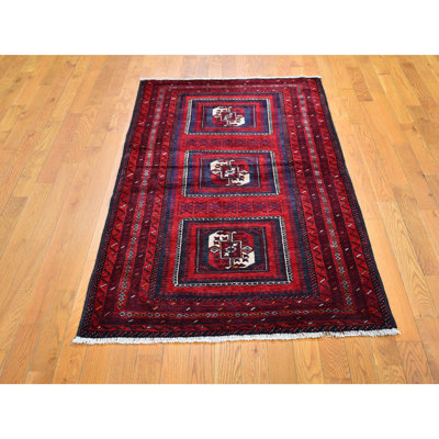 Tapis persan rétro en laine biologique rouge noué à la main 3 pi 5 po x 6 pi 1 po D210C032F2EC4B9EBA484C9A1EAE9984