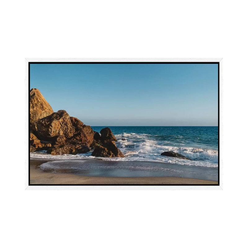Malibu Sunset by Bethany Young - Print on Canvas, 66.04cm H x 101.6cm W x 3.81cm D, White Framed