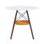 Table de salle à manger de 31,5 pouces pour 2 à 4 personnes, plateau blanc doux avec pieds en bois de noyer massif, style minimaliste moderne-131256860-131256857