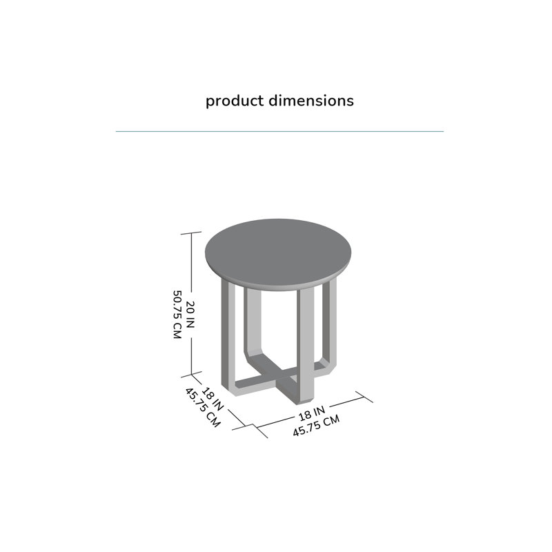 Ealyn Solid Wood Round End Table with Cross Legs, Espresso