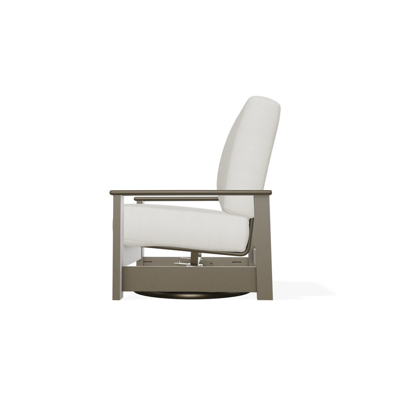 Leeward Polymer Outdoor Lounge Chair, Beachwood, Grasscloth Buff