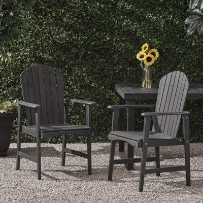 Outdoor Weather Resistant Acacia Wood Adirondack Dining Chairs,Set of 2