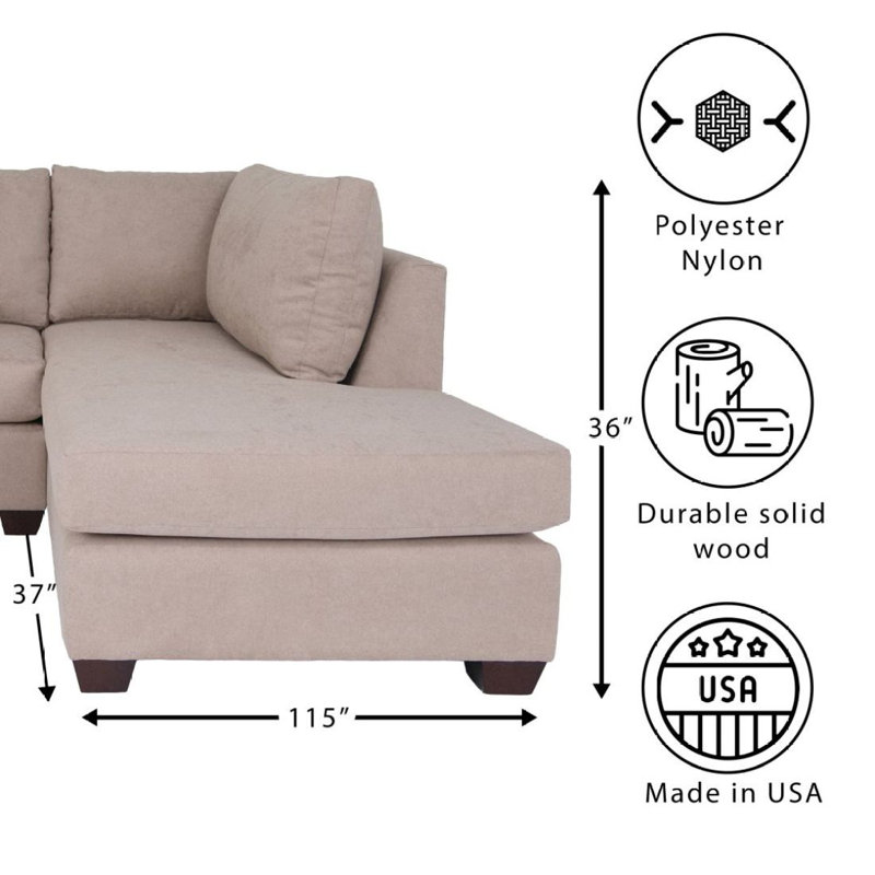 Modern Sofa L Shaped Sectional Sofas For Living Room, Sectional Couches For S, Apartment With Solid Wood Frame, Polyester Nylon