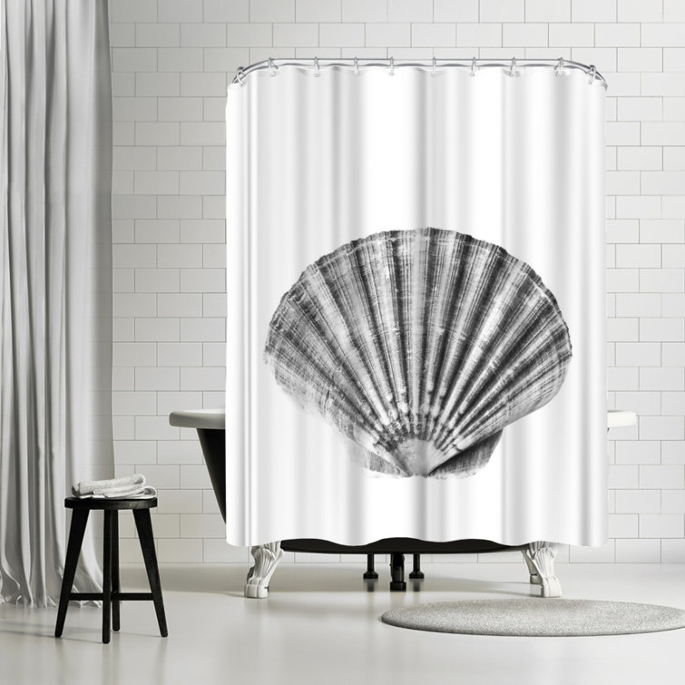 Strawn 71" x 74" Shower Curtain, Sea Shell by Sisi and Seb