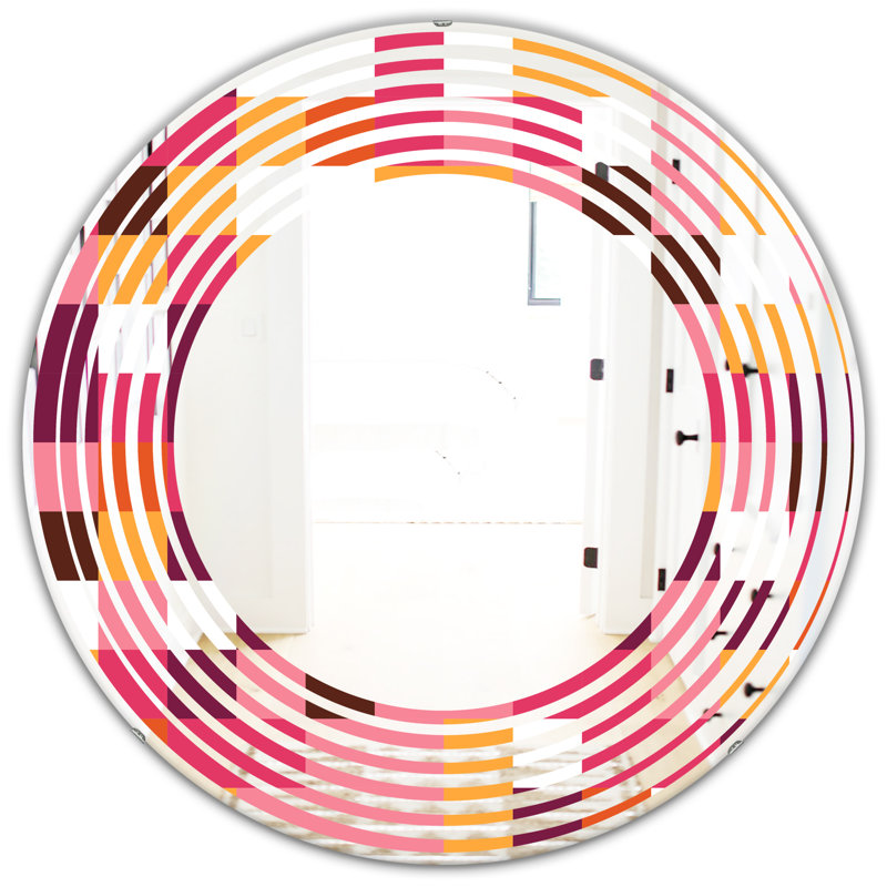Miroir mural Wave, 23,6 po x 23,6 po, Vague à motif géométrique VII