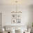5-Light Modern Gold Finish Chandelier with Clear Glass Cylinder Shades for Dining Room Kitchen Island-1984329304