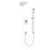 Square 2-Way Pressure Balance Shower Trim Kit With Hand Held Shower On Integrated Slide Bar Chrome
