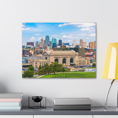 «Kansas City Daytime Skyline», toile d'art à couper le souffle, paysage urbain époustouflant
