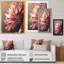 Abstrait rose et feuilles dorées IV - Impression sur toile-1507880576-1507880579