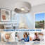 17,7 po Luminaire d'intérieur pour ventilateur de plafond avec télécommande, lumière DEL, 4 vitesses de ventilateur, intensité variable, 3 températures de couleur, avec abat-jour en lin
