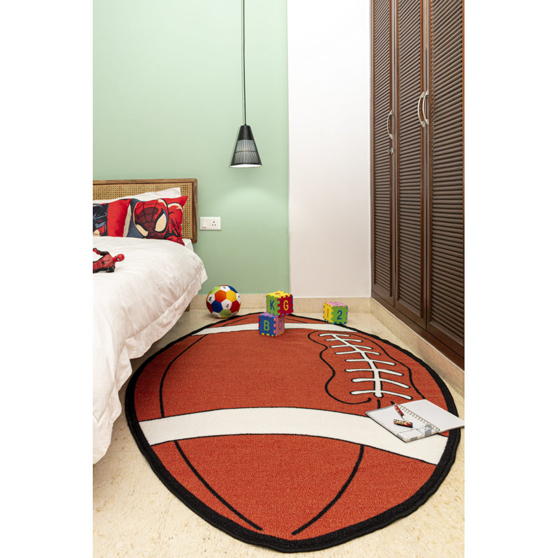 Sports Browm/White Area Rug, Rectangle 9' x 13'2"