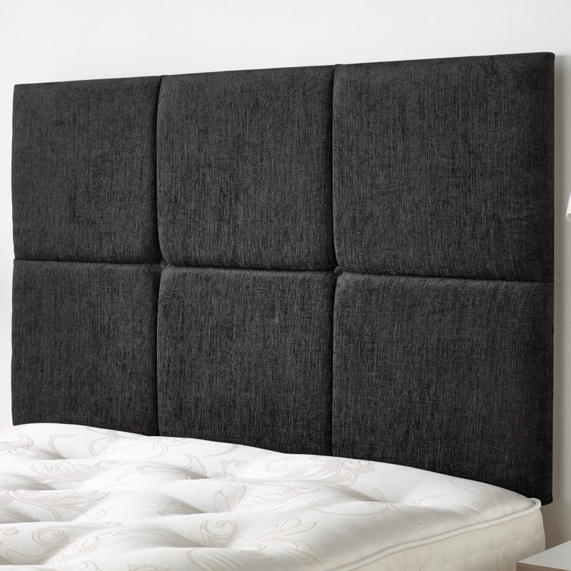 Upholstered Velvet Headboard, Kingsize (5'), Black